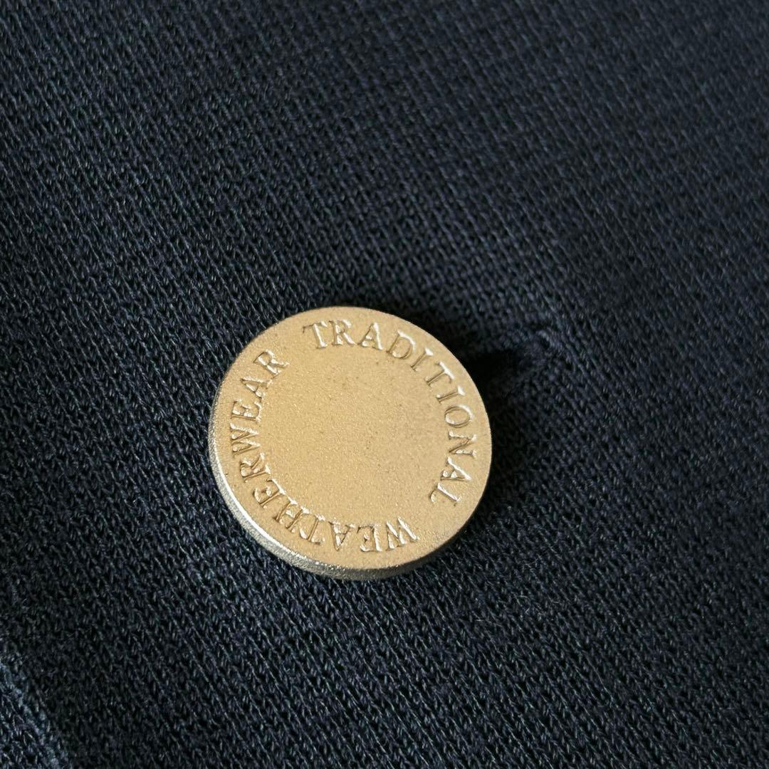 3036yトラディショナルウェザーウェア 金ボタンニットジャケット 紺 S