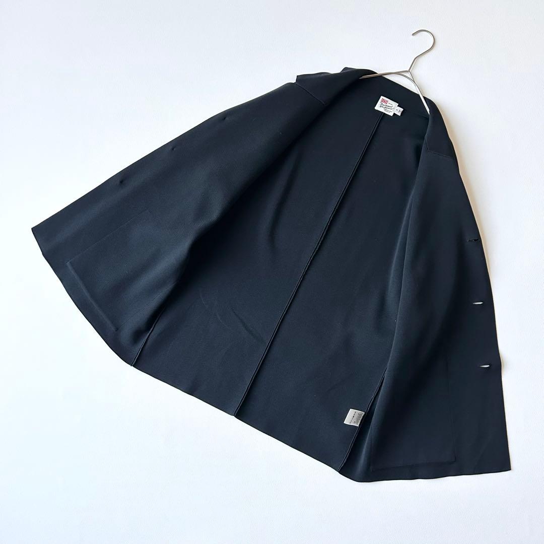 3036yトラディショナルウェザーウェア 金ボタンニットジャケット 紺 S