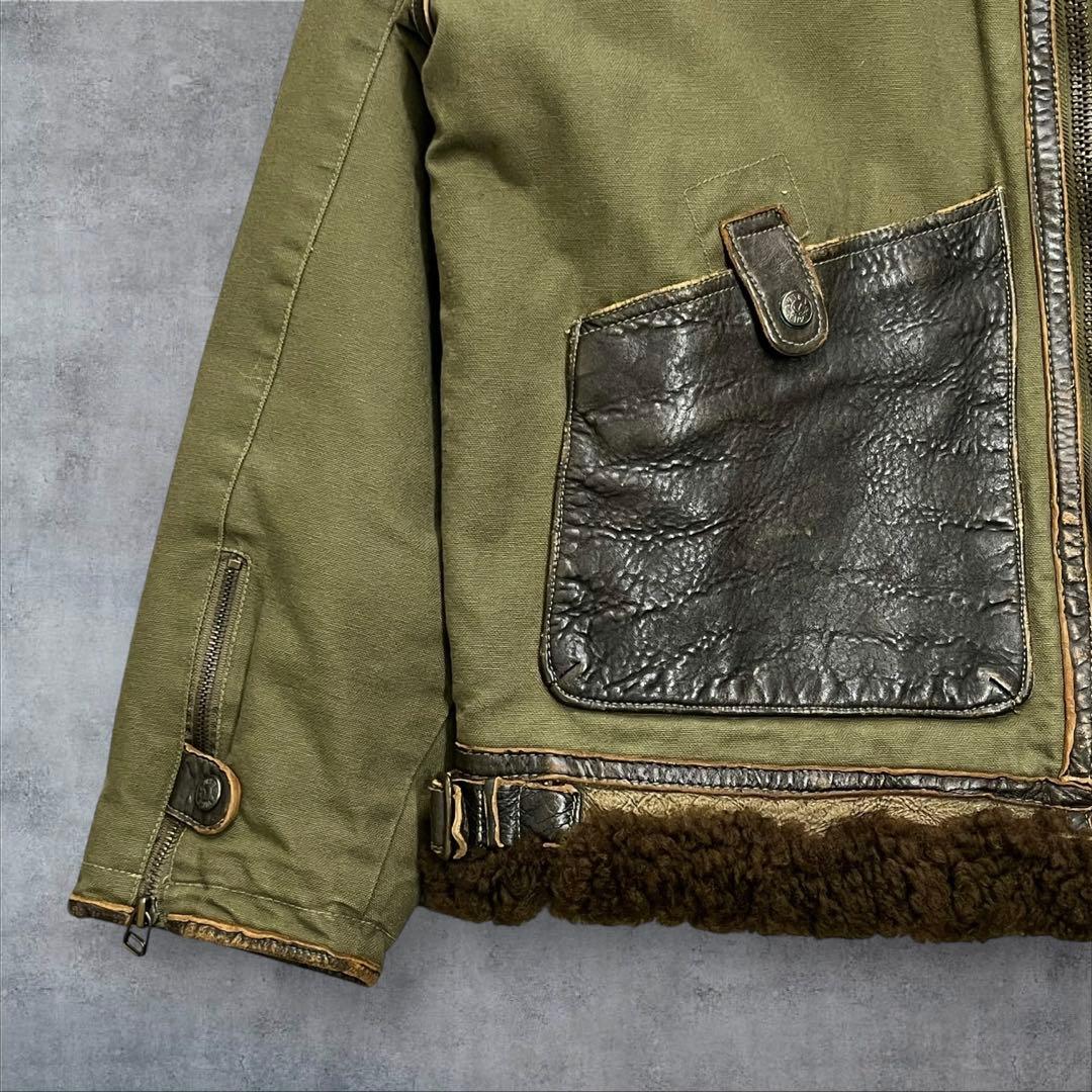 アヴィレックス B-3 フライトジャケット 大戦 カーキ レザー キルティング