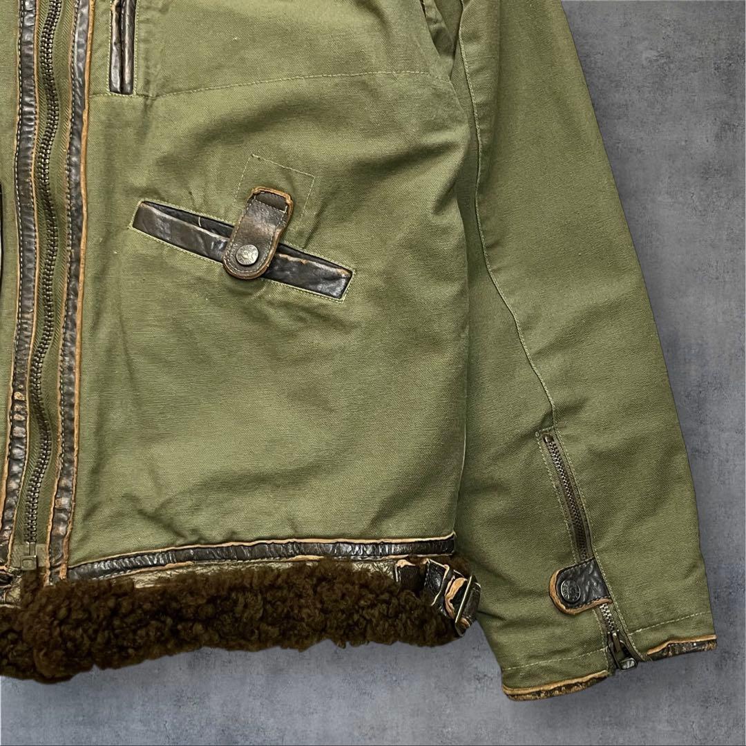 アヴィレックス B-3 フライトジャケット 大戦 カーキ レザー キルティング