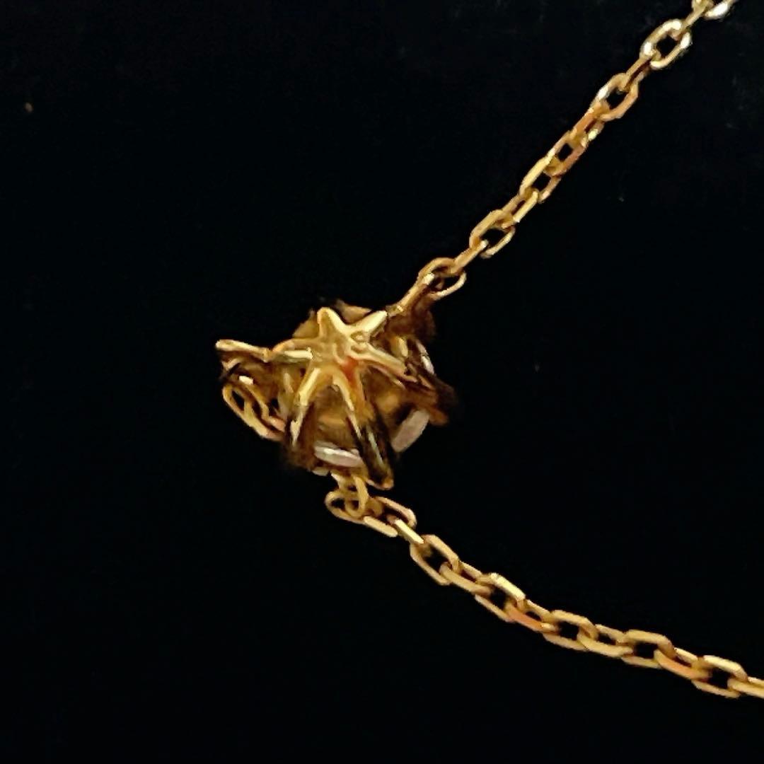 AHKAH 一粒ダイヤ　0.13ct ネックレス　k18yg イエローゴールド