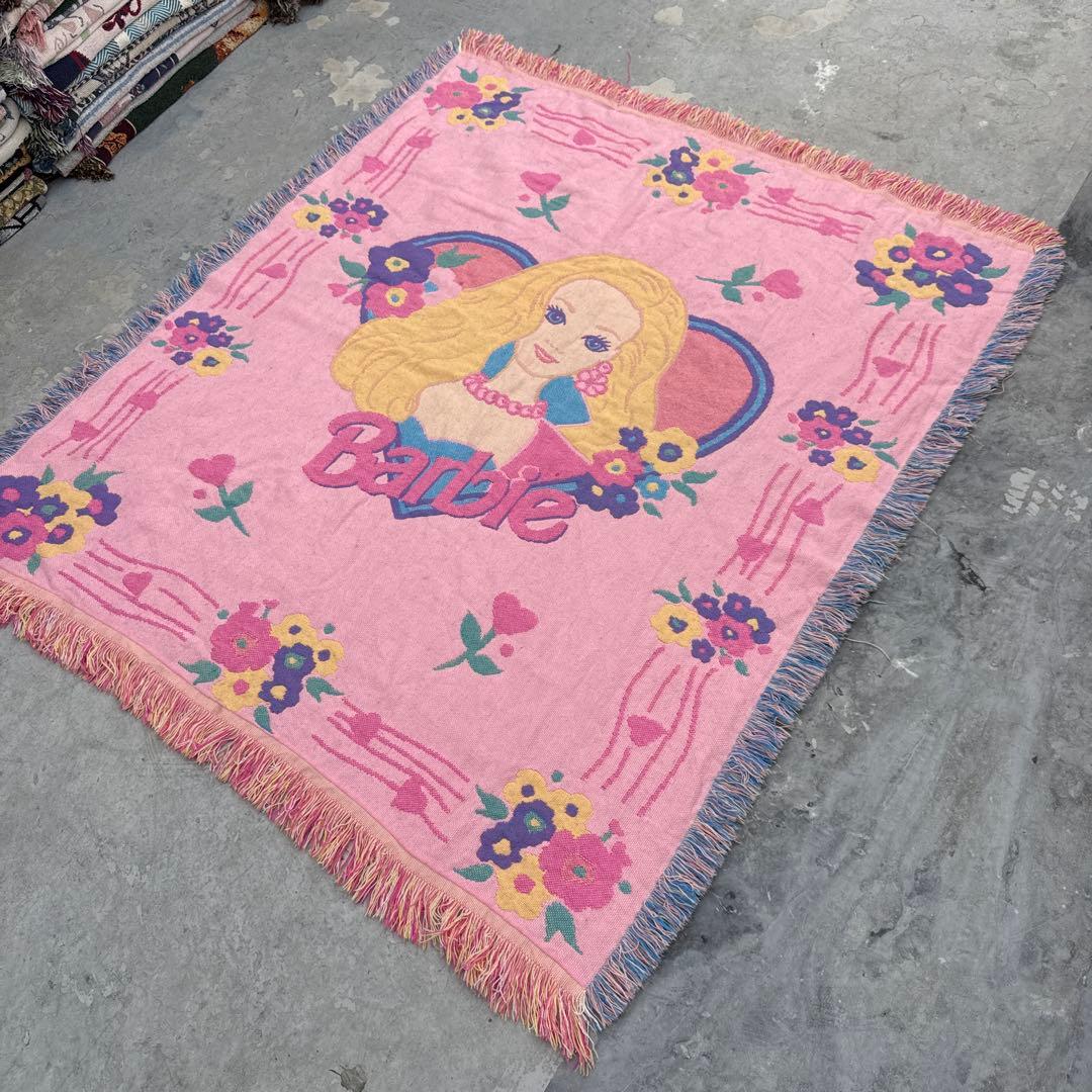 バービー　ブランケット　マルチカバー　ソファーカバー　ラグ　155x135