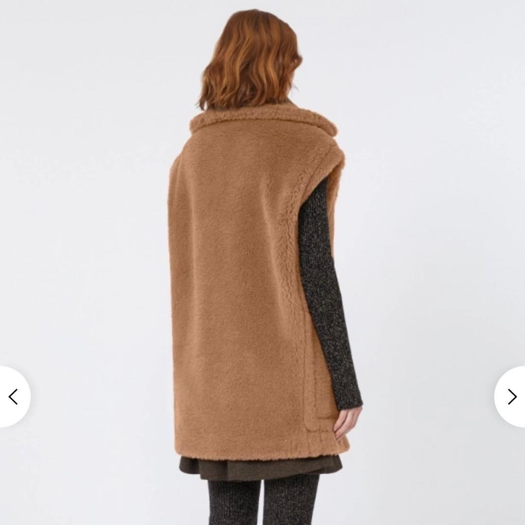 【新品鑑定付】36 MAXMARA BREDA1234 テディベアジレ キャメル