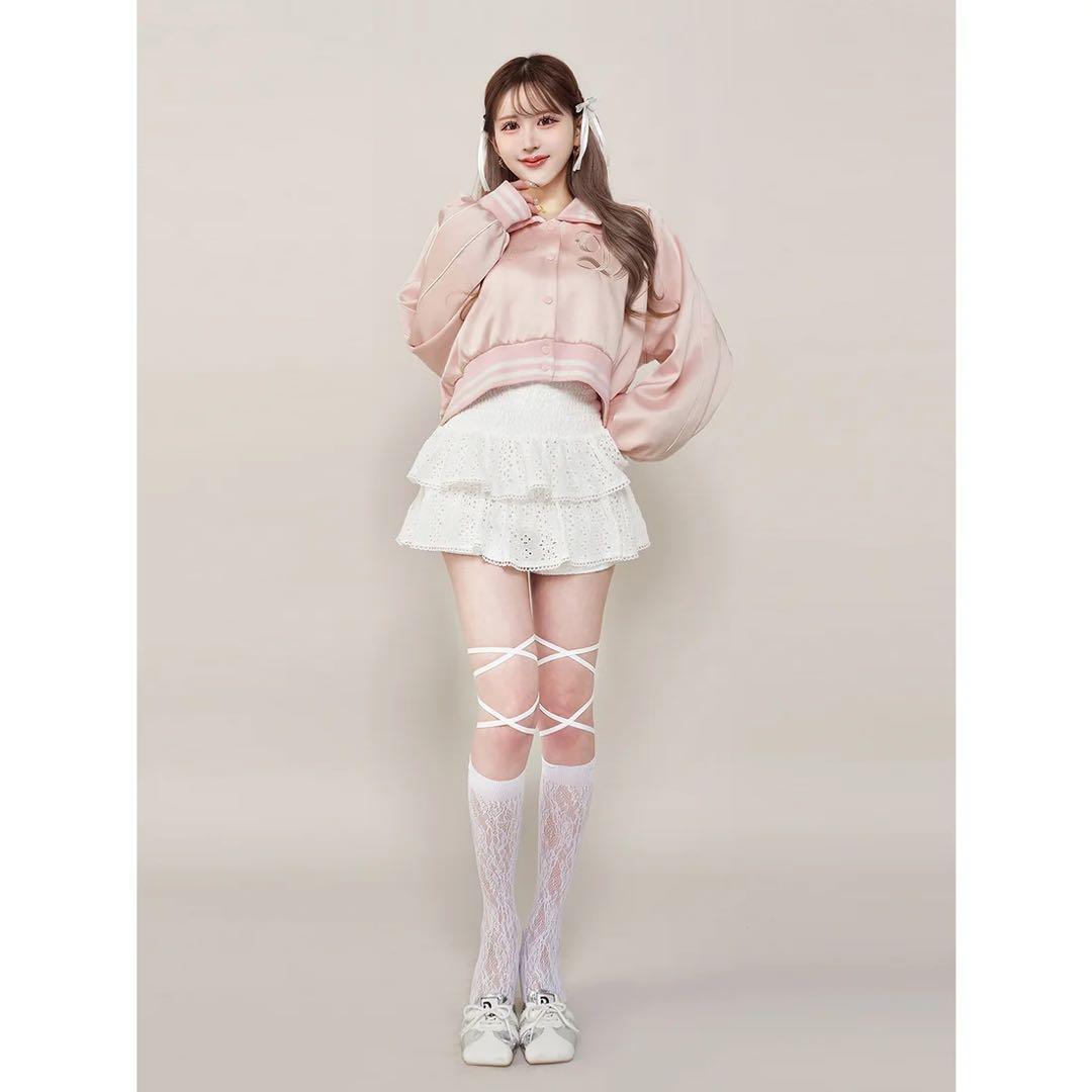 新品タグ付き ダーリッチ Darich Clubスカジャン ベビーピンク