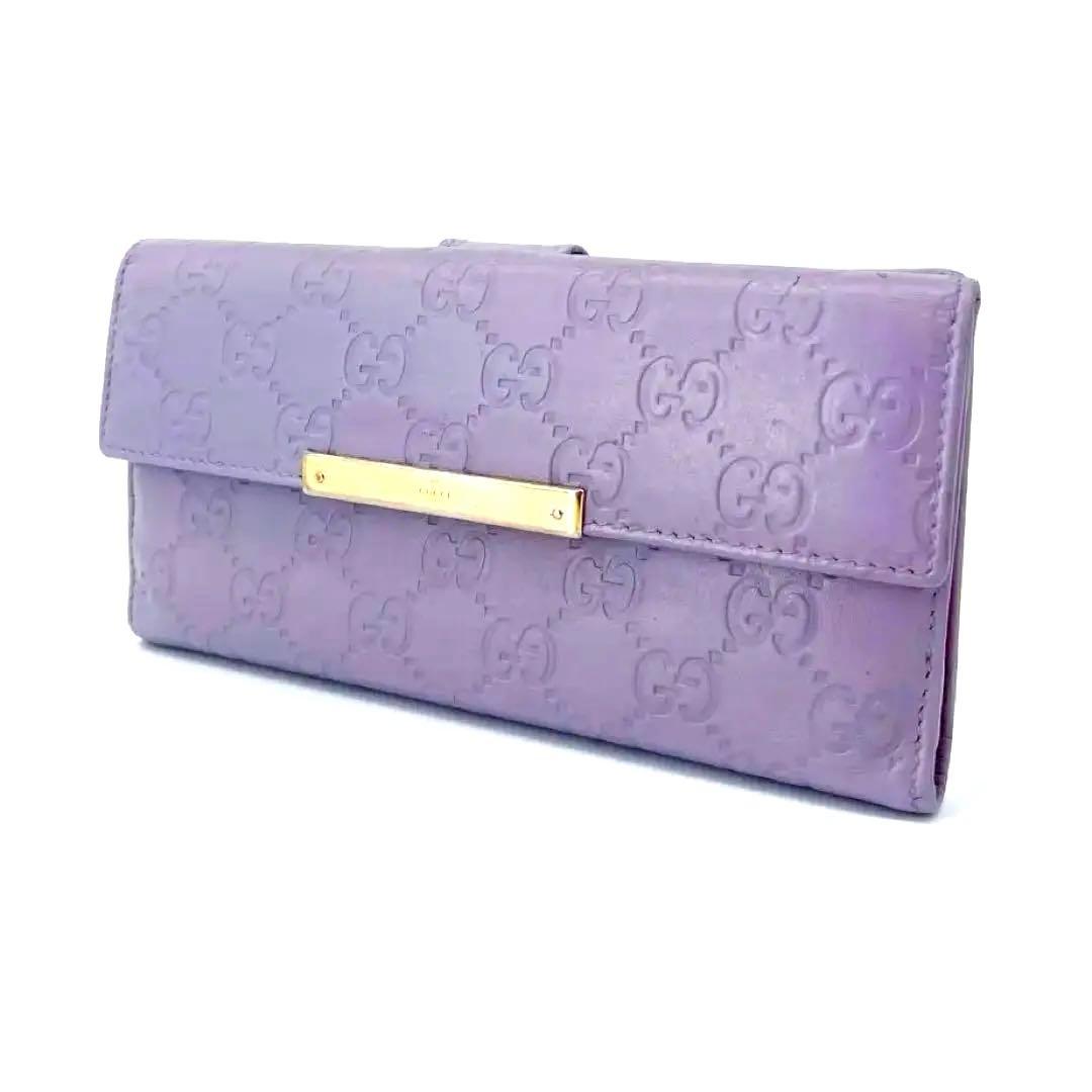 グッチ✨GGシマ Wホック 長財布 ゴールドロゴ レザー 7カード 大容量