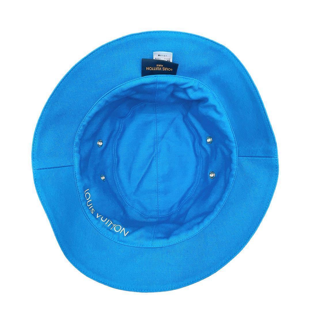 極美品 ルイヴィトン M76213 シャポー モノグラムデニム ハット ホワイト