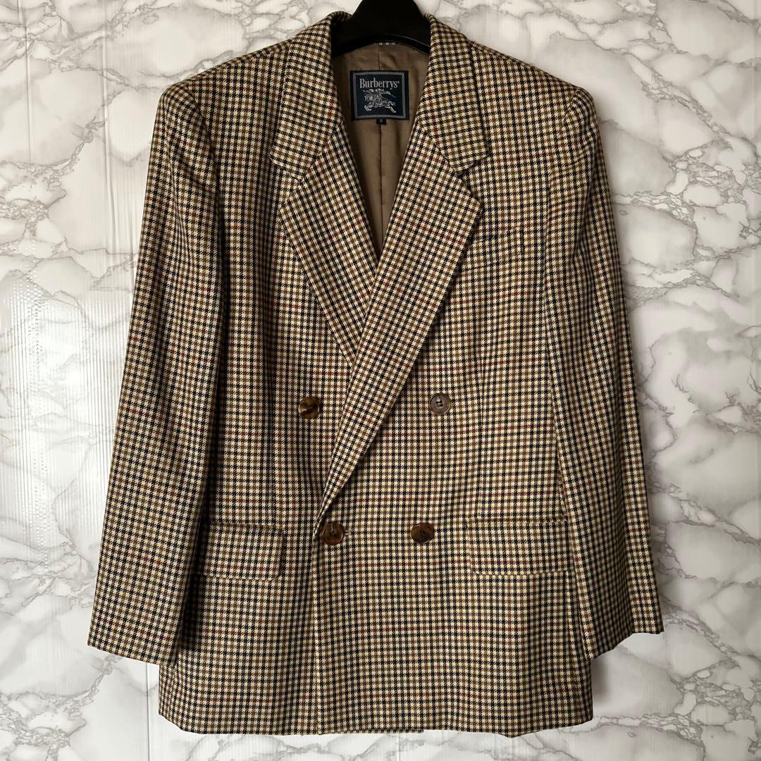 【美品】ヴィンテージBurberrys チェック柄 ダブルブレストジャケット