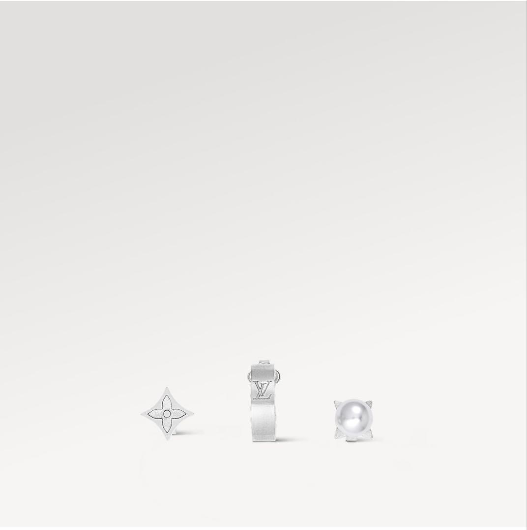 平野紫耀着用 ルイヴィトン ピアス・モノグラム パール セット3