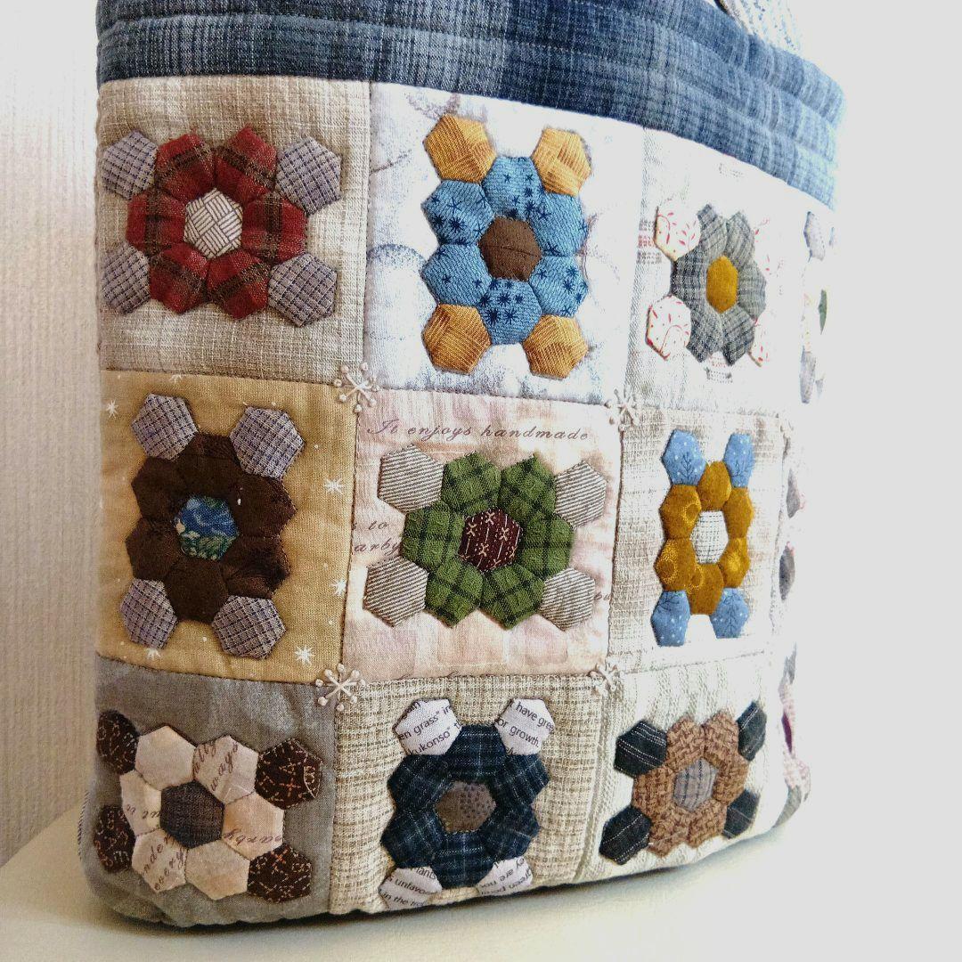 パッチワークキルトのトートバッグ(ハンドメイド)