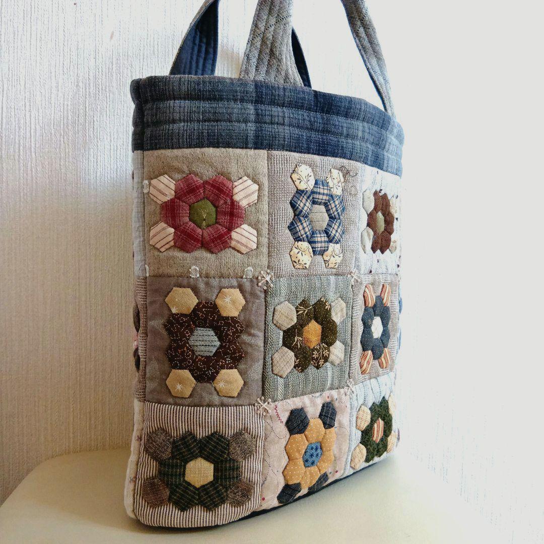 パッチワークキルトのトートバッグ(ハンドメイド)