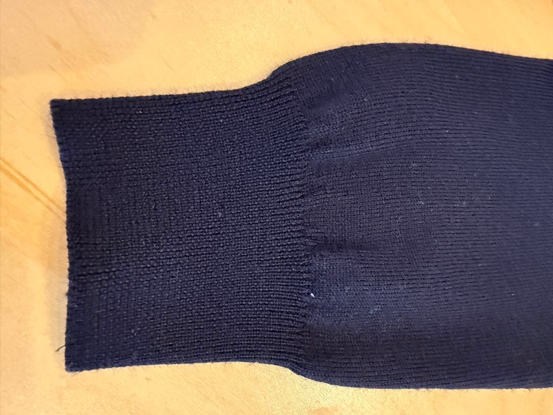 ＜Gran Sasso＞ 12ゲージ メリノウール スキッパーニット 紺ネイビー