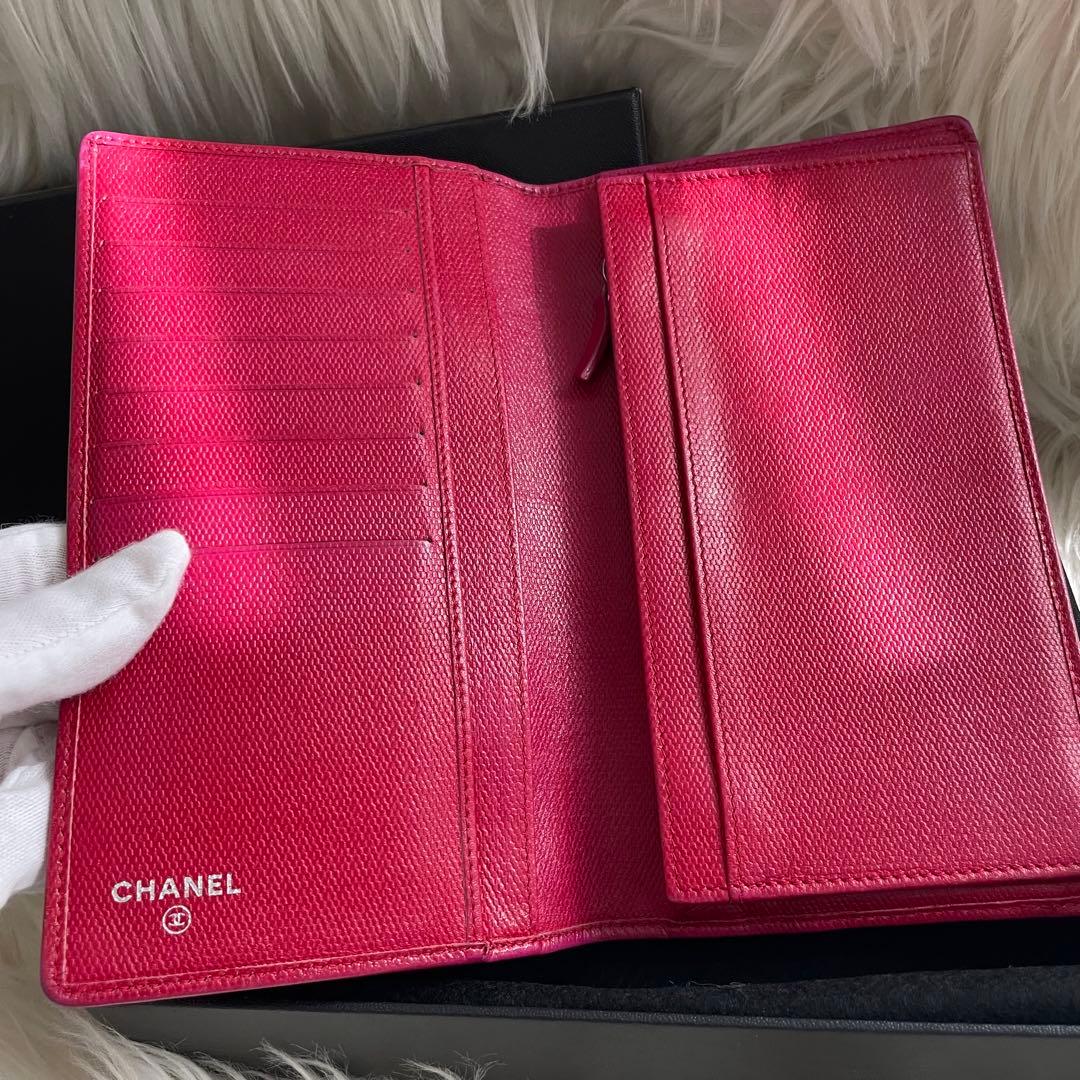 希少 CHANEL 二つ折り 財布 ココマーク ピンク 正規品