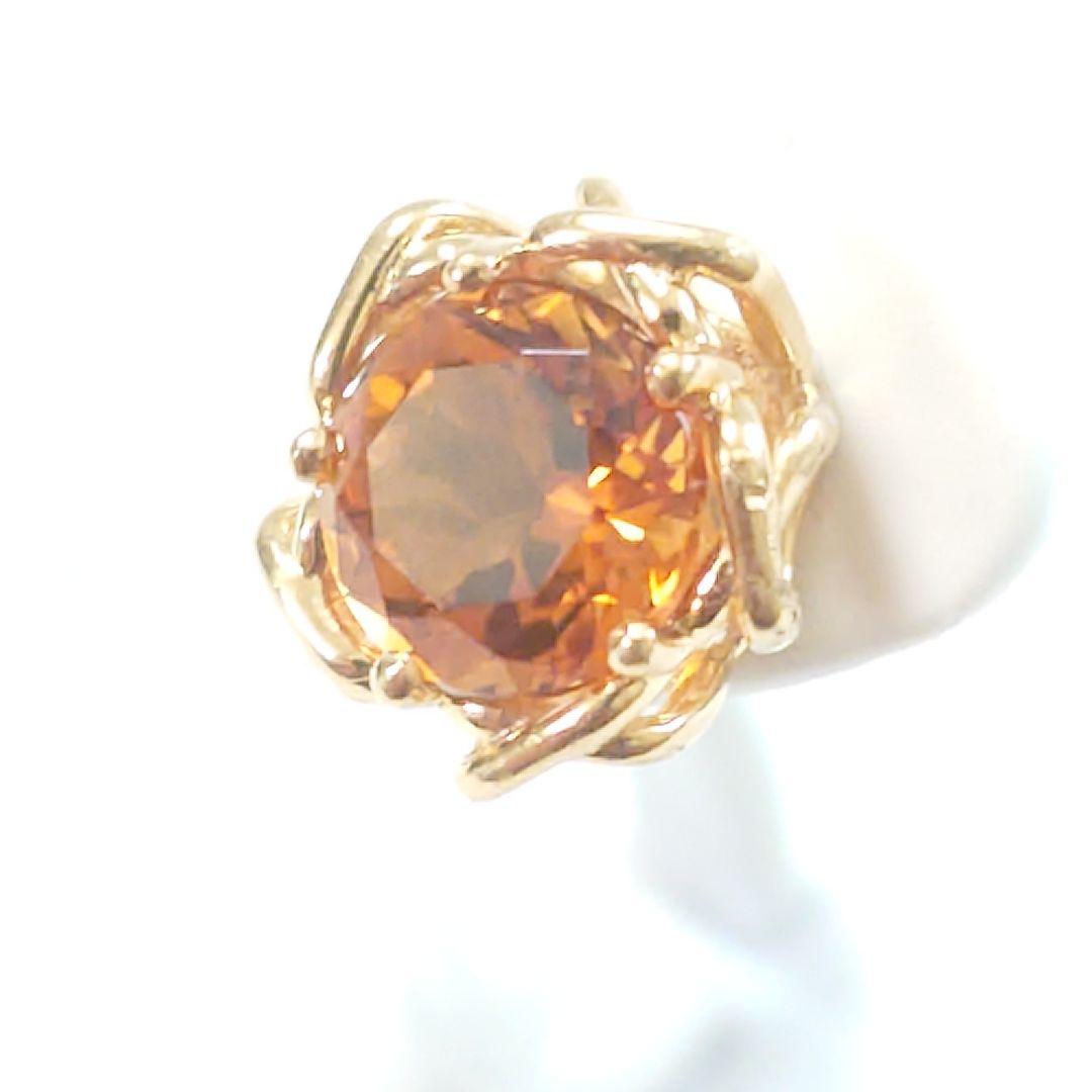 【美品】ティファニー K18YG シトリン ピアス 片耳用 6679