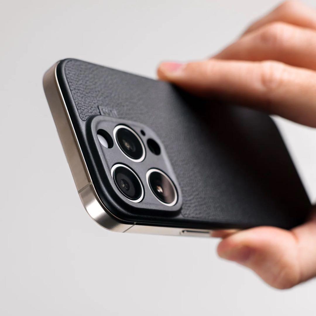 iPhoneアクセサリー SUTI iPhone 15Pro Nano Leather BLACK