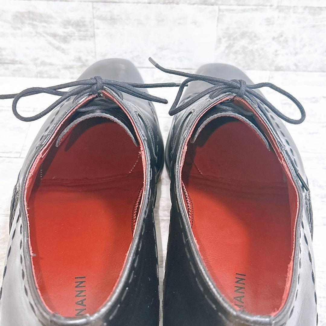 極美品✨マグナーニ 25470 外羽根 オパンケ 黒 保存袋付 43 27cm