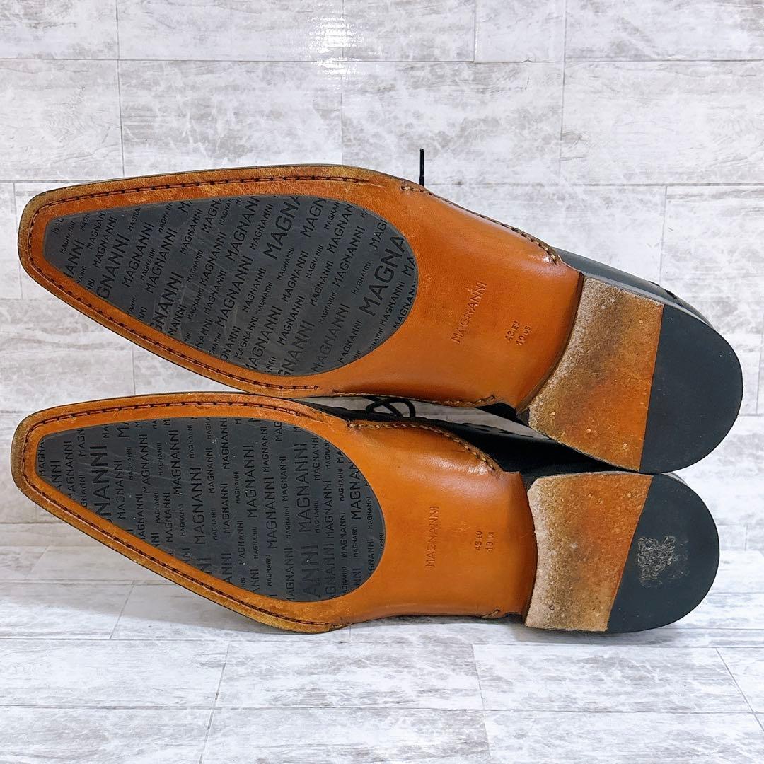 極美品✨マグナーニ 25470 外羽根 オパンケ 黒 保存袋付 43 27cm