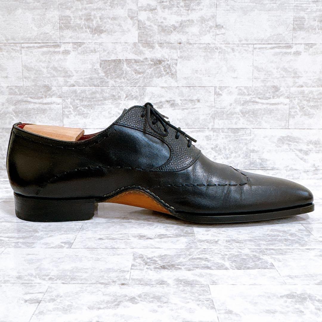 極美品✨マグナーニ 25470 外羽根 オパンケ 黒 保存袋付 43 27cm