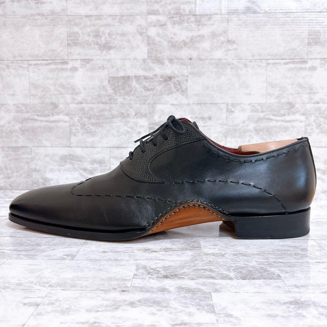 極美品✨マグナーニ 25470 外羽根 オパンケ 黒 保存袋付 43 27cm