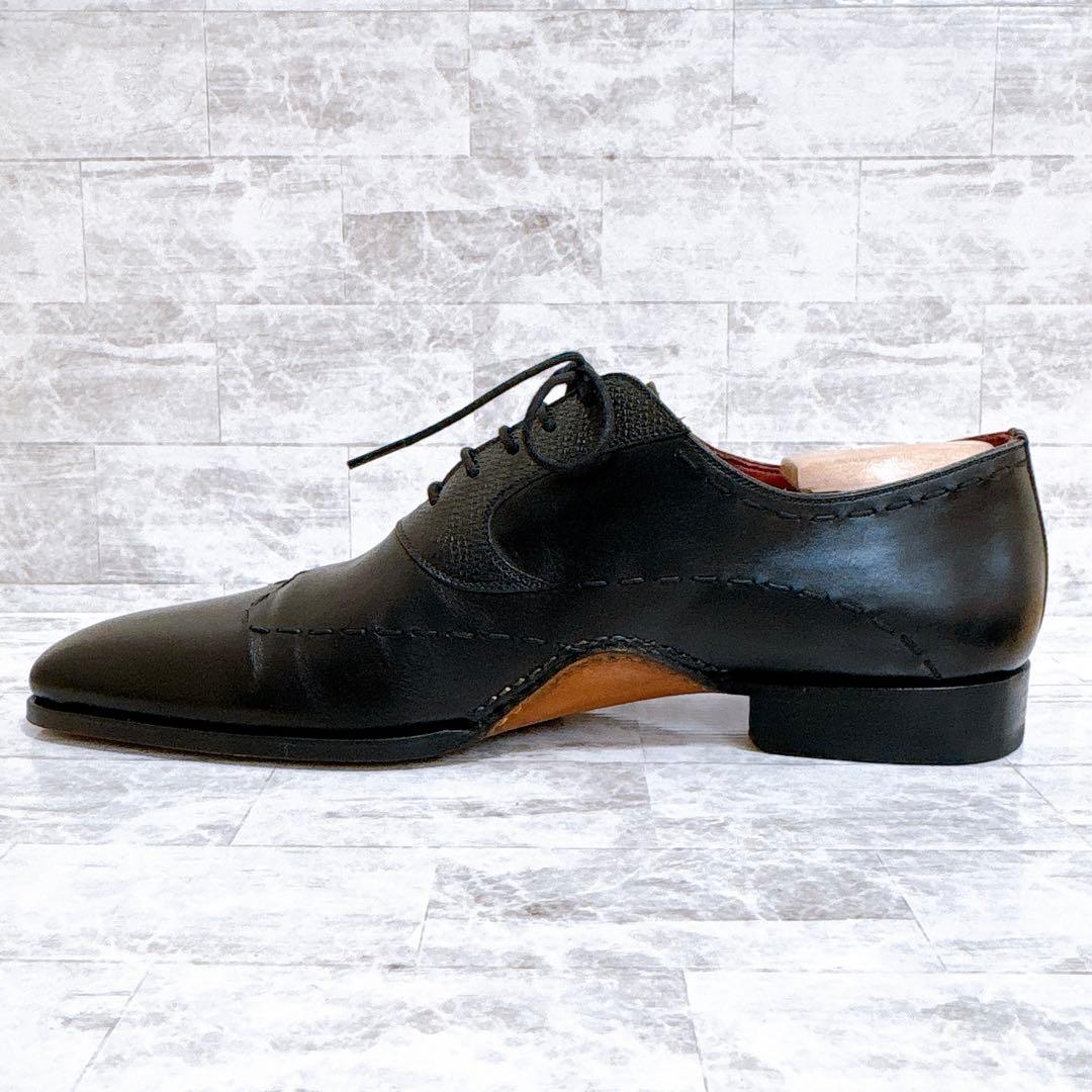 極美品✨マグナーニ 25470 外羽根 オパンケ 黒 保存袋付 43 27cm