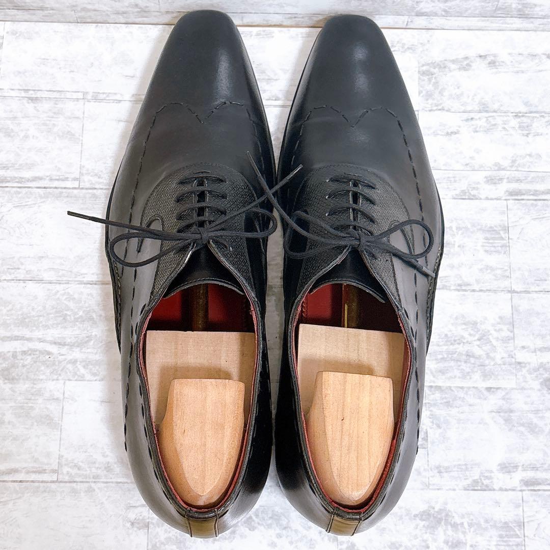 極美品✨マグナーニ 25470 外羽根 オパンケ 黒 保存袋付 43 27cm