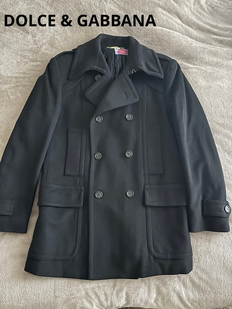 美品【Dolce&Gabbana】カシミア混/Pコート/ダブルブレスト/48