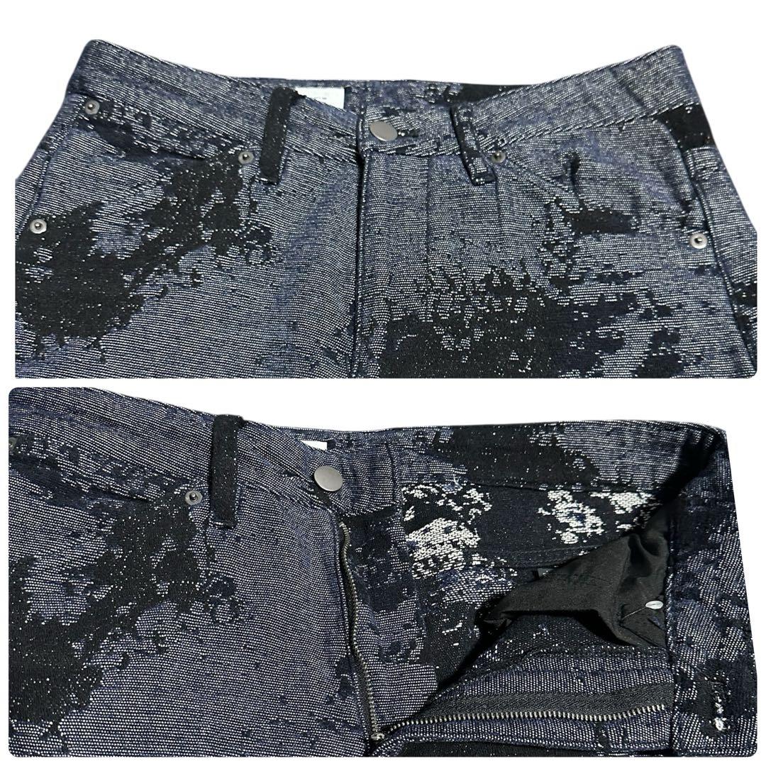 美品　ZARA ジャガード デニム セットアップ ジャケット パンツ 上下セット