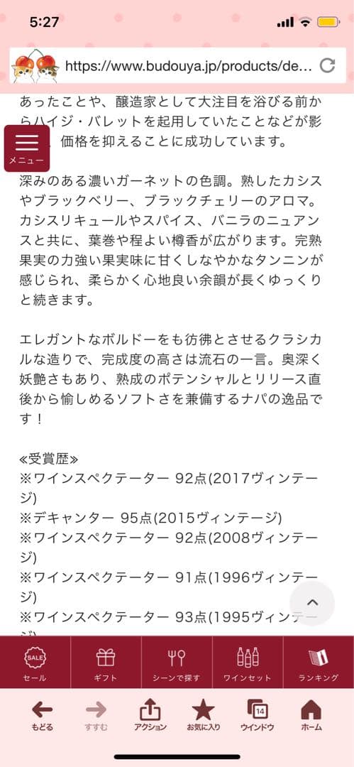 パラダイム　カベルネ　ソーヴィニオン　2010