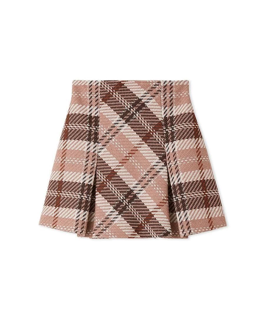 SNIDEL ロービングチェックミニスカート サイズ0 ピンク スナイデル