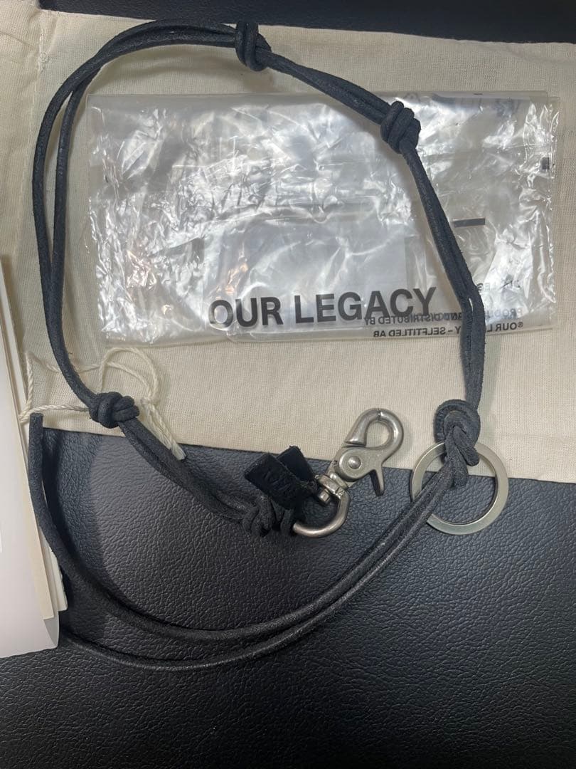 OUR LEGACY LADON ブラックレザー ウォレットチェーン ネックレス