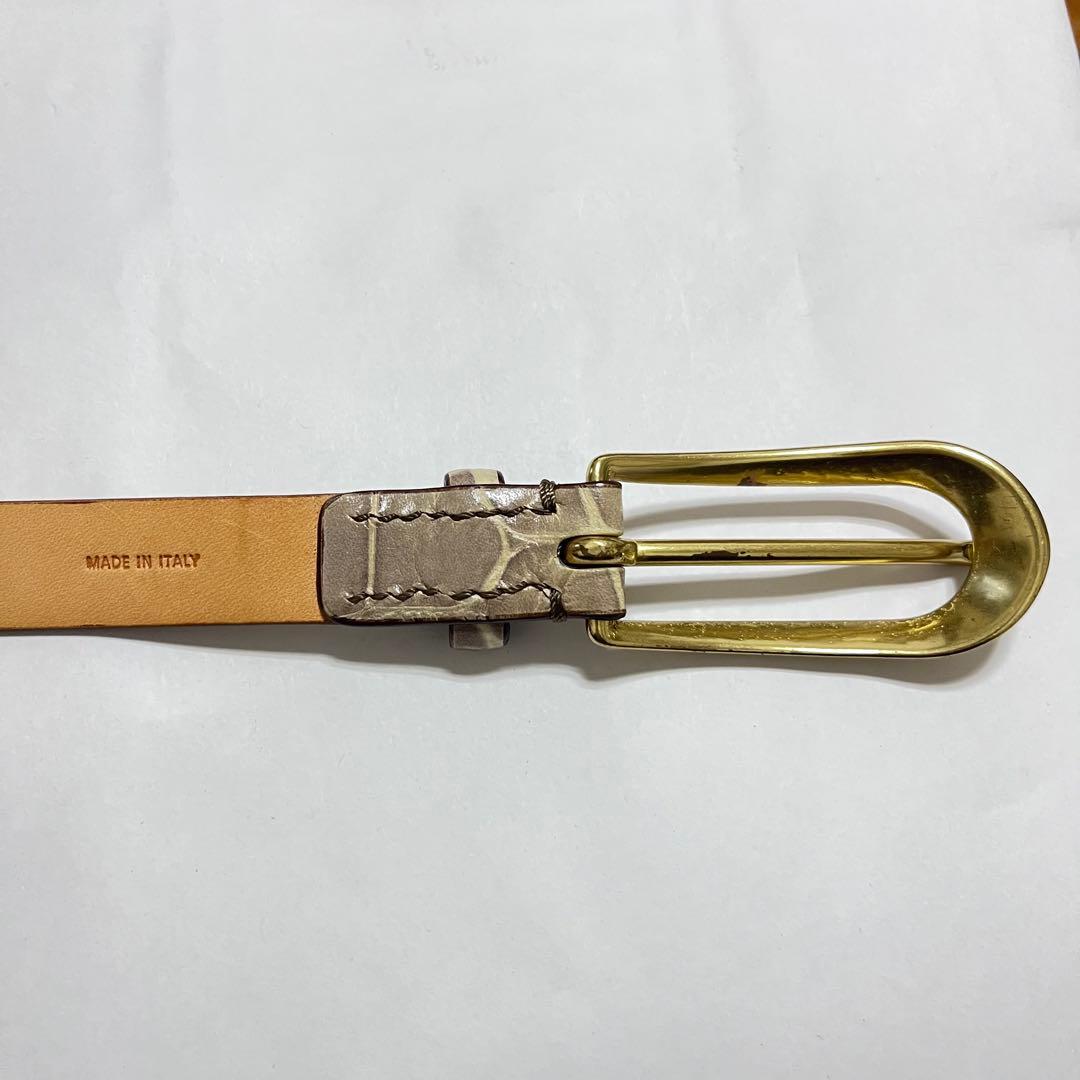 【専用】J&M Davidsonのクロコの型押しレザーベルト