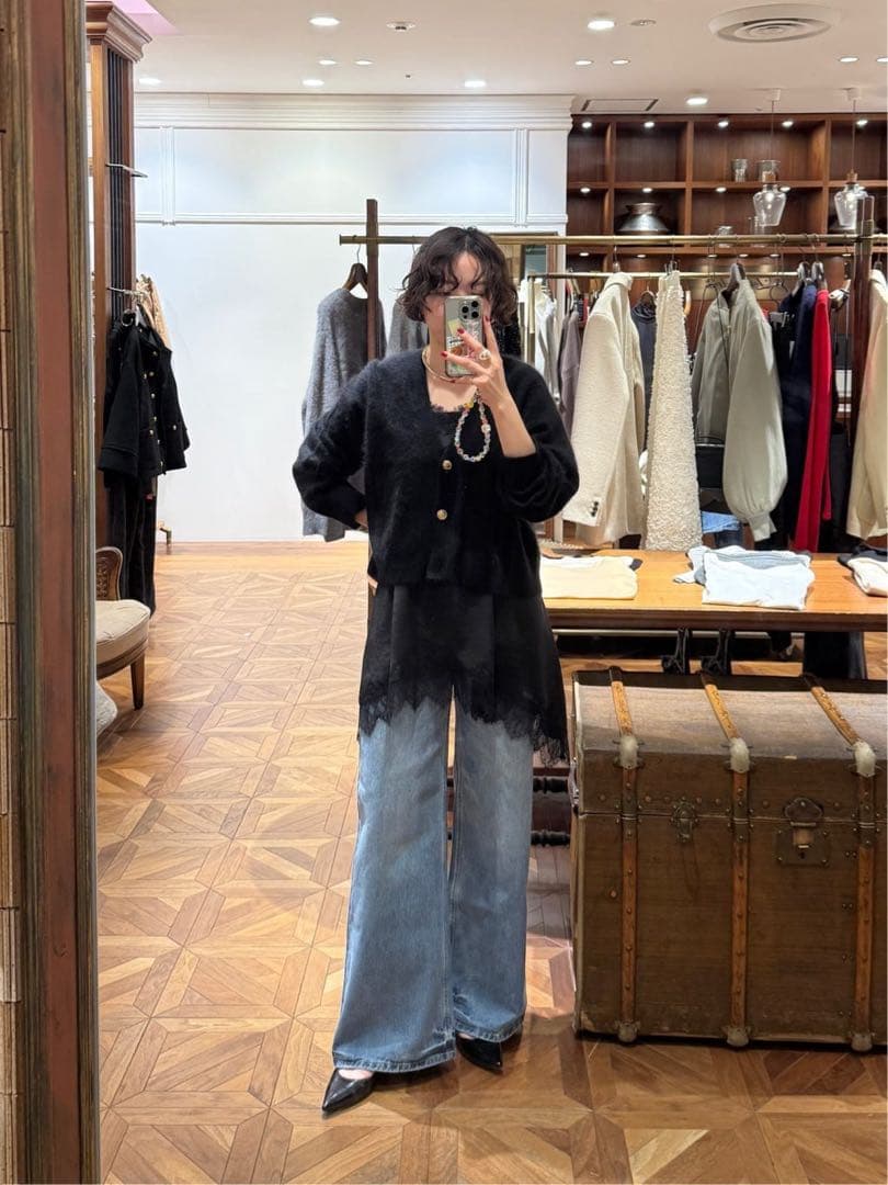 loungedress ラウンジドレス レースキャミ ブラック