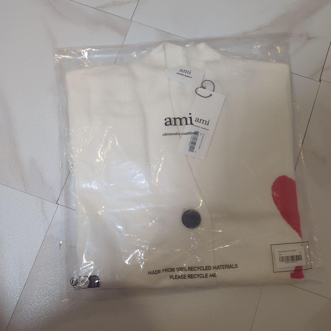 Ami Paris アミパリス ハートロゴ カーディガン 白 M