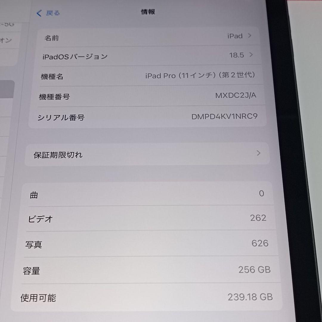 (美品) iPad Pro 11インチ 第2世代 WiFi 256GB