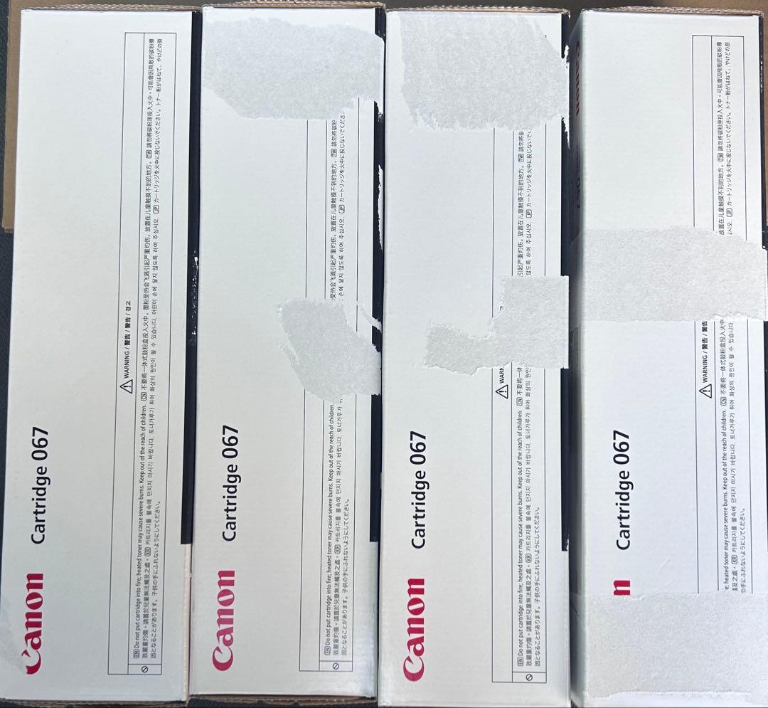 【新品】キャノン純正トナー　067 各色1本　箱にキズ有り
