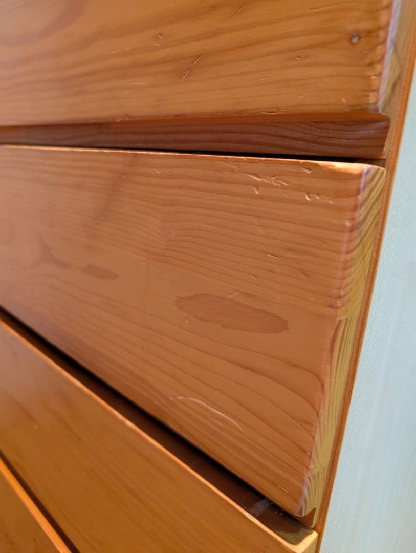 《送料込》無印良品 パイン材チェスト4段 木製家具 タンス 衣類収納 廃盤品