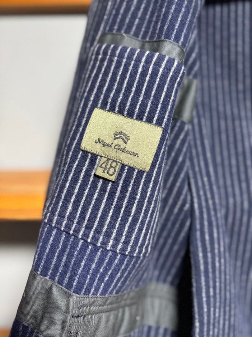 【極美品】Nigel Cabournフレンチワークジャケットウールヒッコリー48
