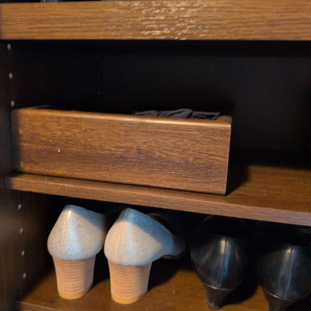 おくもと家具ダークブラウン シューズボックス 美品