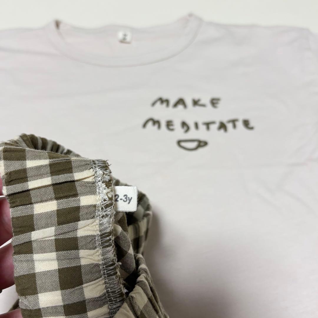 【 organic zoo 】 ギンガムチェックパンツT-shirt 2-3y