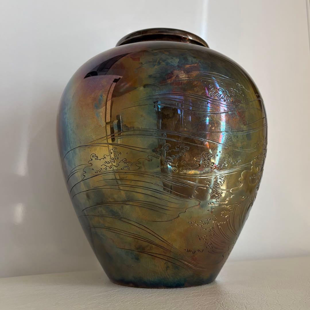 銀花瓶　純銀刻　三越刻　政　未使用