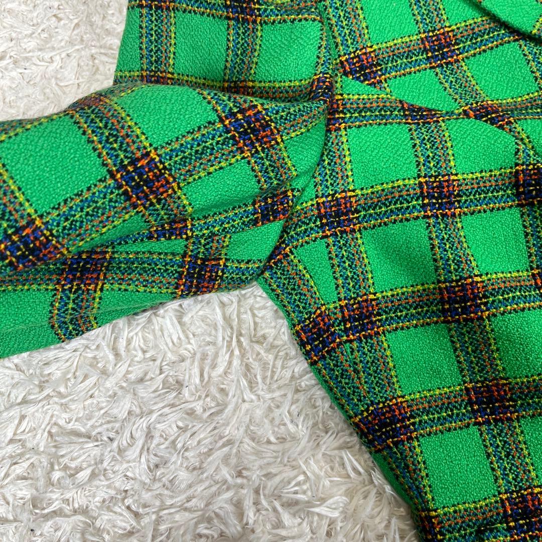 美品 ヴェルサーチ 短丈 メデューサボタン チェック柄 テーラードジャケット