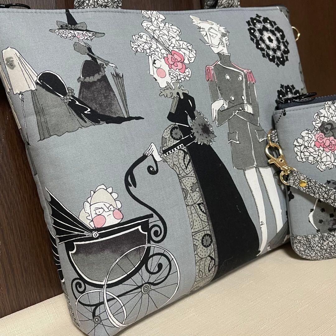 ♡ガストリー家族の再会グレー系で2個♡ハンドメイド　アレキサンダーヘンリー