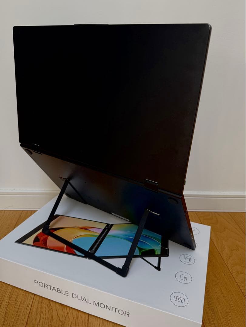 ポータブルデュアルモニター 15.6型デュアル　USB-C接続