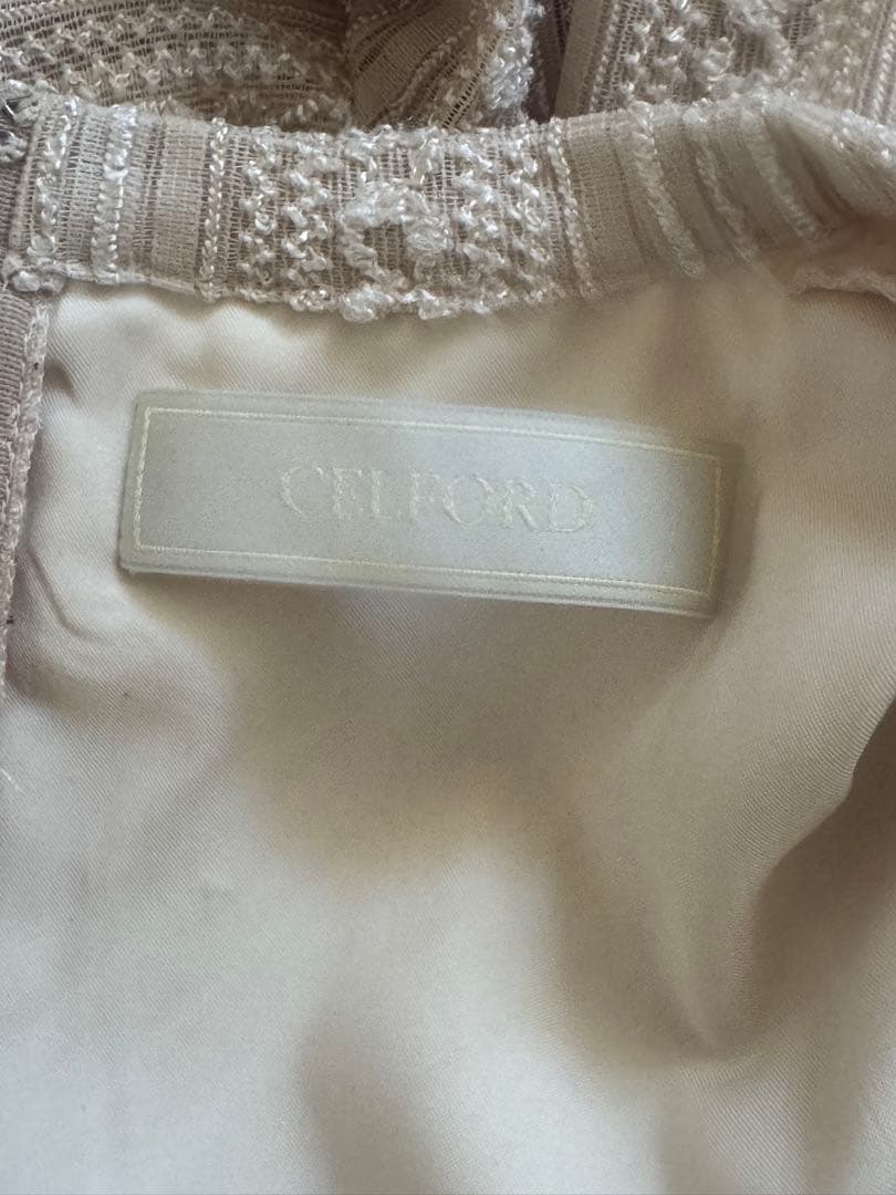 セルフォード　celford 36 アイボリー フレアスリーブ ワンピース