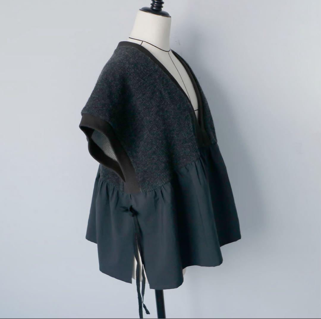 マガリ magali 【WEB限定販売】 ウール&コットン・ジレ/チャコール