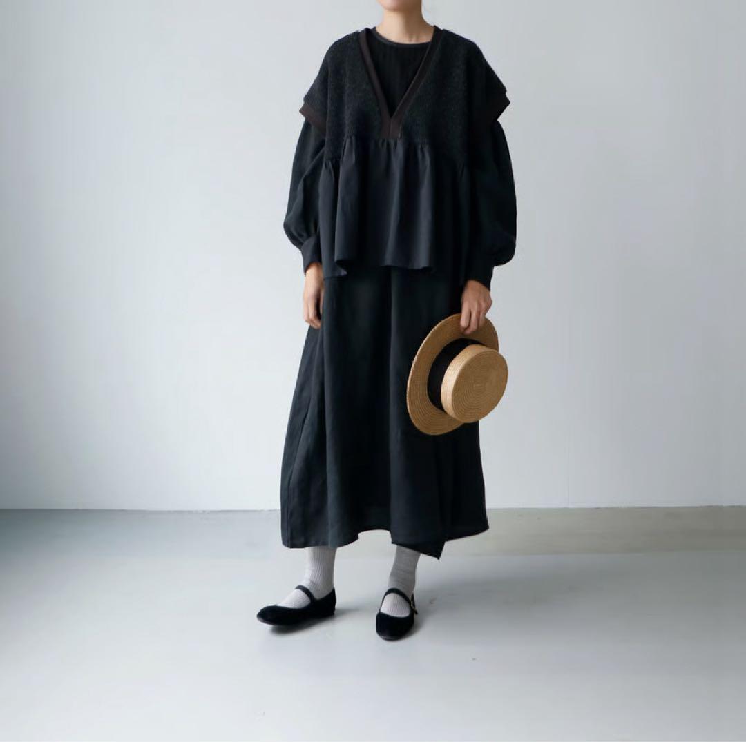 マガリ magali 【WEB限定販売】 ウール&コットン・ジレ/チャコール