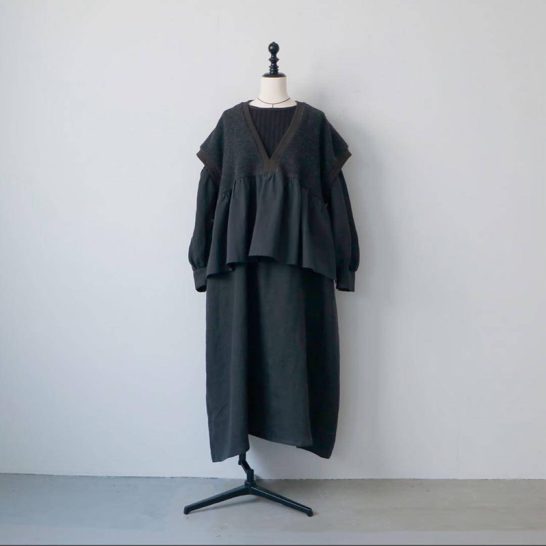 マガリ magali 【WEB限定販売】 ウール&コットン・ジレ/チャコール