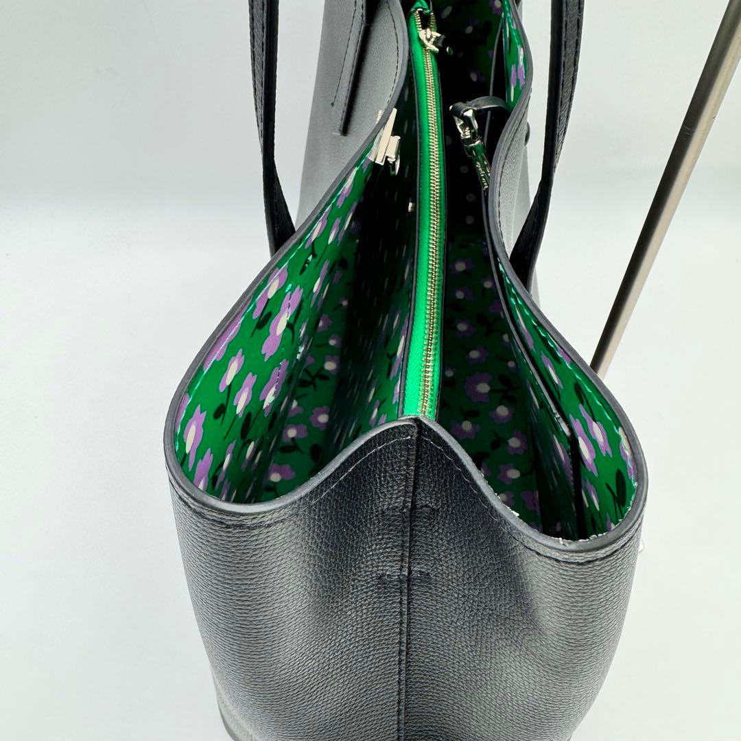 美品✨kate spade トートバッグ　ブラック　オールレザー　A4収納可能