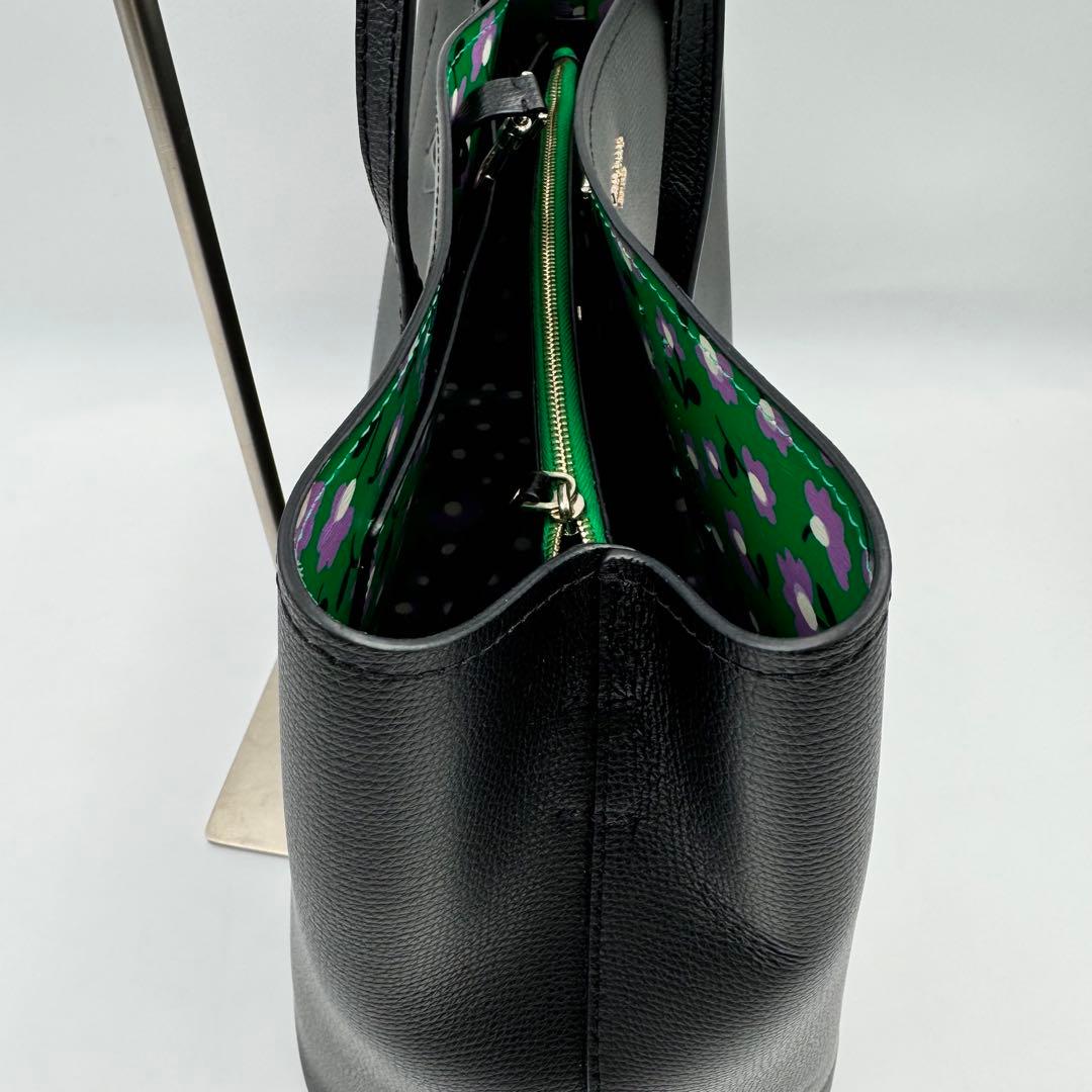 美品✨kate spade トートバッグ　ブラック　オールレザー　A4収納可能