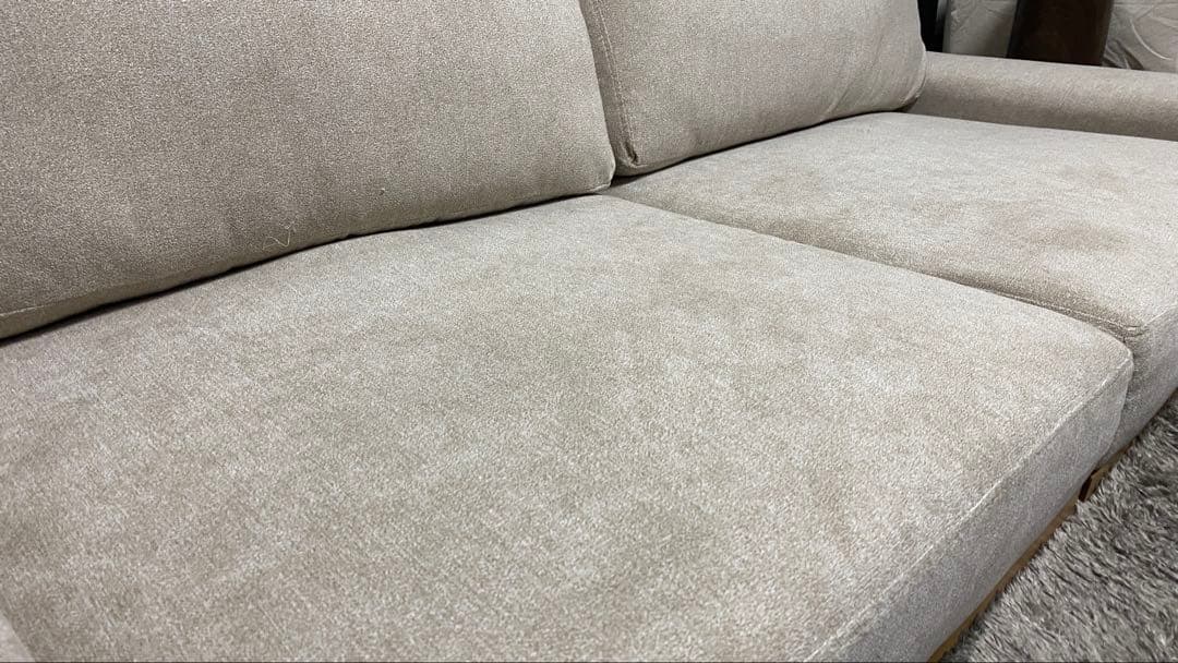 ローソファ フロアソファ 幅170cm グレージュ 分割式 カバーリング 組立品