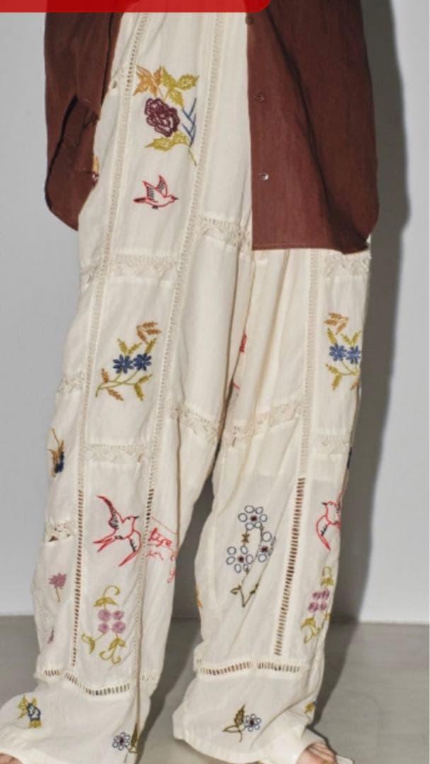 TODAYFUL エンブロイダリーパッチワークトラウザーズ